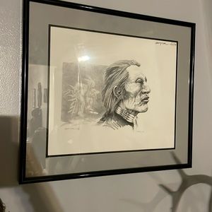 Art Framed sign by famous Native American Indian